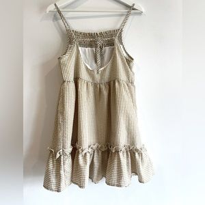Gingham babydoll dress, scoop back S-M